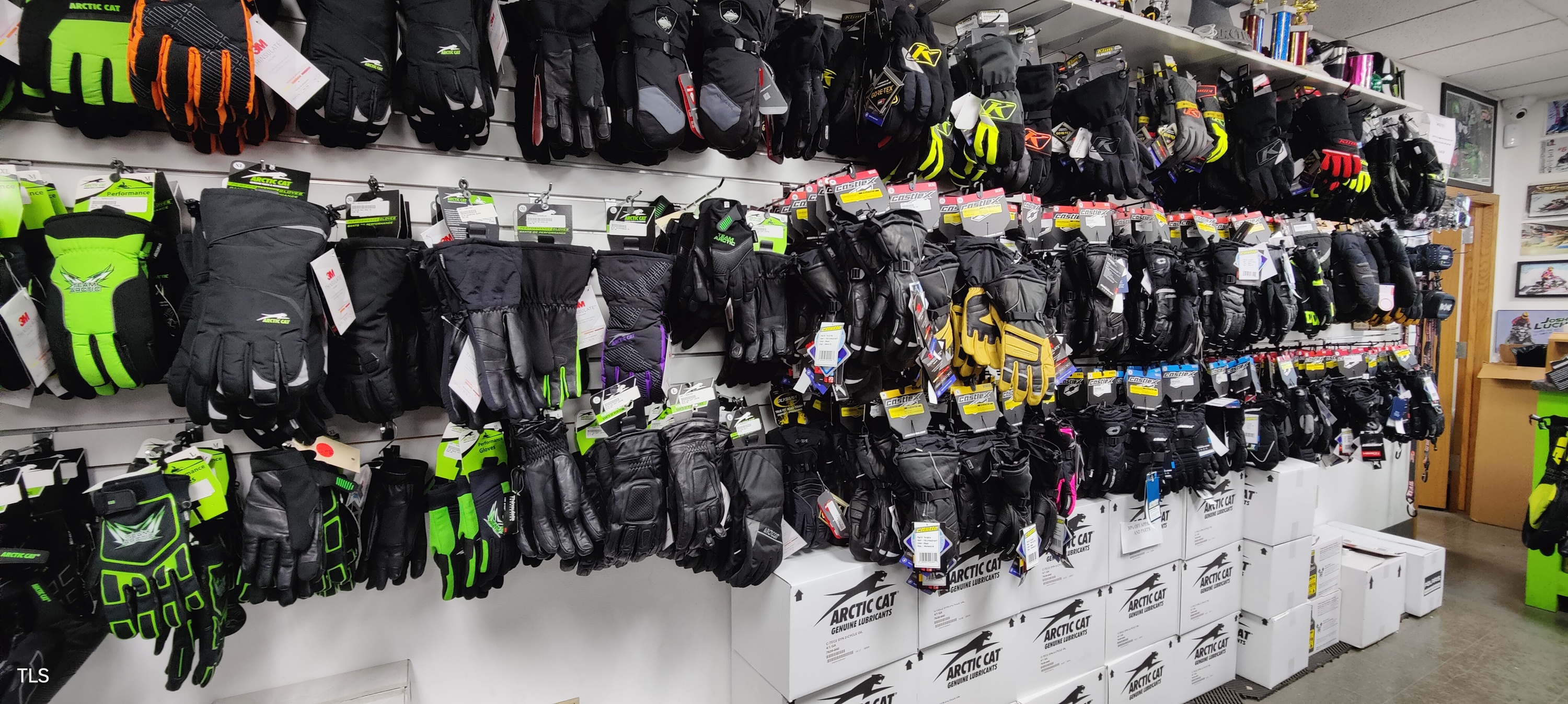 Gloves hanging on a wall