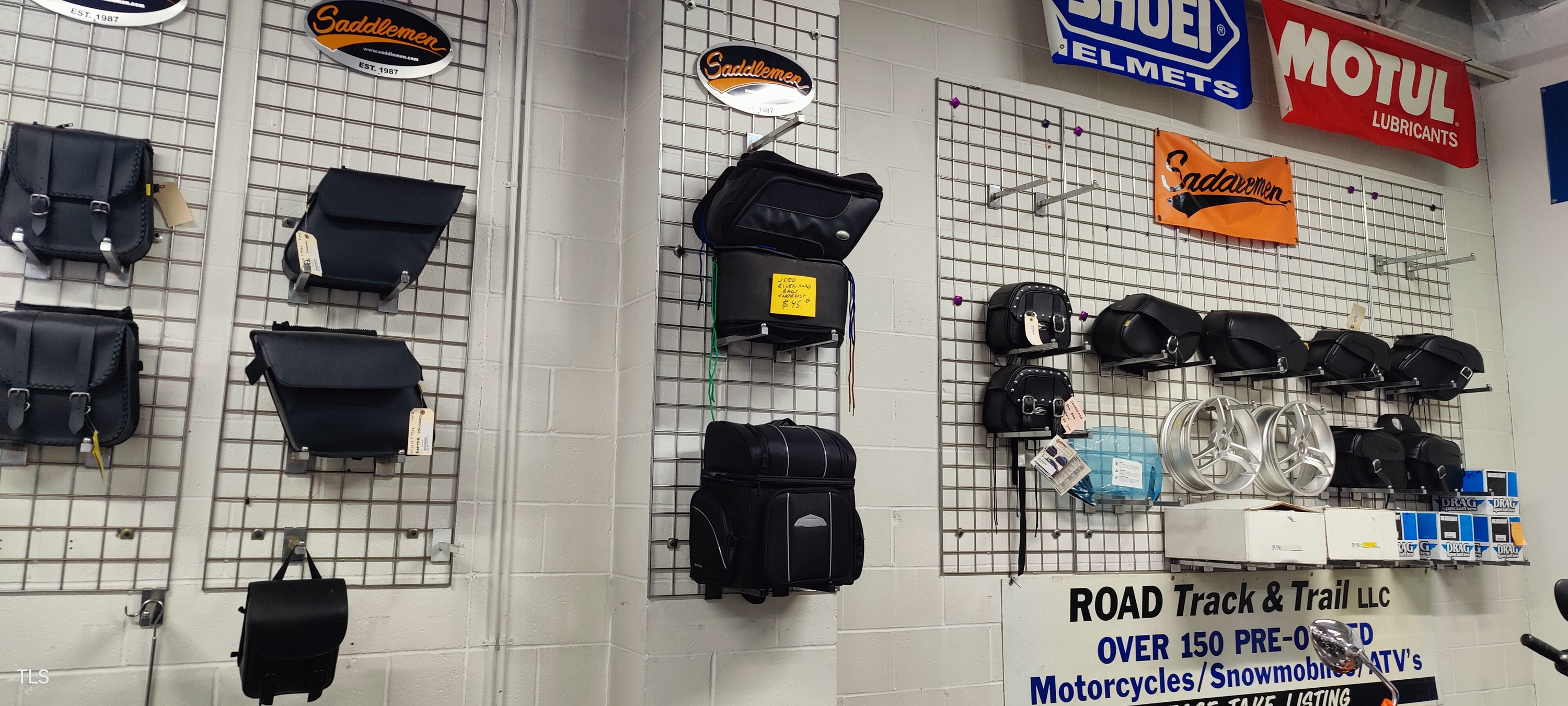 A display of helmets